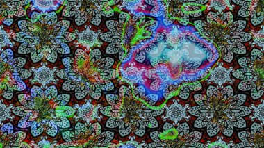 Raster çiçek desenleri çiziyor. Vadinin mavi renkli çiçekleri.