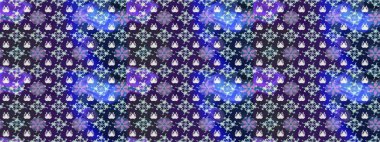 Mor ve mavi renkte şirin çiçekler. Küçük çiçekli basit bir çiçek çizimi. Raster illüstrasyonu. Moda baskısı, albüm, ambalaj kağıdı, duvar kağıdı için zarif dekoratif süslemeler..