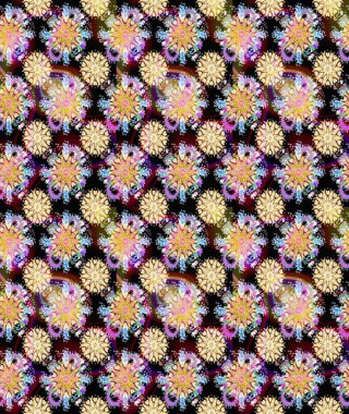 Raster illüstrasyonu. Çiçekli güzel suluboya desen. Bej ve siyah renklerde.