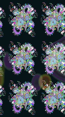 Çiçekler suluboya eskiz deseni. Raster Stili kumaş deseni.