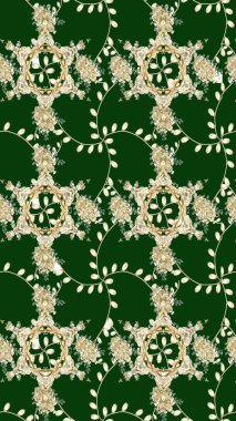 Çizim çiçek deseni duvar kâğıdı olarak kullanılabilir. Yeşil renkli çiçekler. Raster illüstrasyonu.