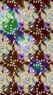 Güzel eskiz şekli. Raster çiçekli arka plan. Yazdır. Güzel kumaş deseni. Renkli Yaz Temalı eskiz kalıbı. Düz Çiçek Elementleri Tasarımı.