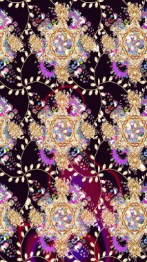 Çiçekli siyah eskiz deseni. Raster çiçek izi. Klasik taslak çizimi. Raster Yumuşak kumaş deseni.