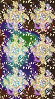 Suluboya çiçekli çiçek deseni. Raster illüstrasyonu. Tarafsız renklerde Asyalı tekstil.