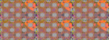 Şirin çiçek elementleri. Kusursuz. Kahverengi renkli çiçekler. Raster illüstrasyonu.