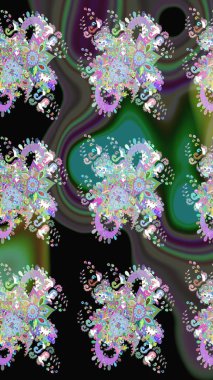 Bahar çiçekleriyle güzel bir çiçek deseni çizmişsin. Güzel kumaş deseni. Raster illüstrasyonu.