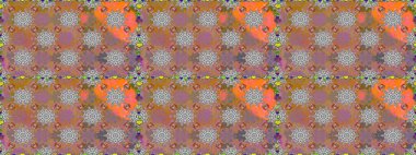 Şirin çiçek elementleri. Kusursuz. Kahverengi renkli çiçekler. Raster illüstrasyonu.