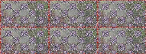 Çiçek grisi ve nötr dikişsiz desen. Raster çiçek izi. Klasik taslak çizimi.