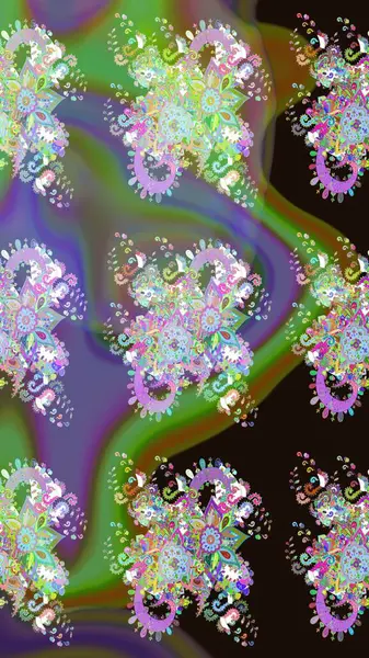 Çiçek arkaplan. - Yeşil çiçekler. Çiçek kolajı. Çiçek kompozisyonu. Doğa. Raster deseni. Küçük çiçekte güzel desen var..