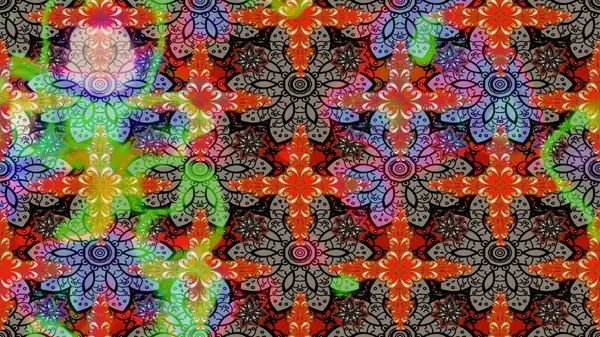 Motley illüstrasyonu. Küçük renkli çiçekler. Küçük çiçekte güzel bir desen. Moda baskıları için zarif bir şablon. Kahverengi çiçekli bahar çiçekleri.