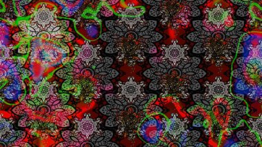 Çizim çiçek deseni duvar kâğıdı olarak kullanılabilir. Siyah renkli çiçekler. Raster illüstrasyonu.