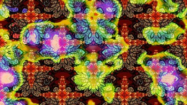 Dallı bahar çiçekleriyle desen, kahverengi renklerle çiçek siluetiyle desen. Raster deseni.