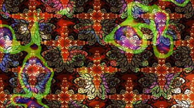 Raster düz çiçek çizim deseni. Hediye ambalaj kağıdı, tebrik kartları, posterler ve pankart tasarımı. Kahverengi renkte çiçekler.