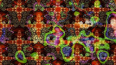 Raster çiçek desenleri çiziyor. Vadinin çiçekleri kahverengi renklerde.