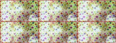 Raster illüstrasyonunda kusursuz çiçek deseni. Suluboya tarzında tarafsız ve bej renkte çiçekler.