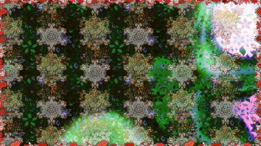 Çiçekler, yapraklar, dekoratif elementler, sıçramalar, lekeler, el çizimleri çizimleri ve Doodle çizimleri, grafik raster çizimleri.