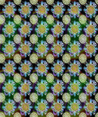 Tarafsız ve yeşil renklerde çiçekler. Çiçekli karalama şeklinde Raster çiçek deseni. Nazik, narin çiçek arkaplanı.