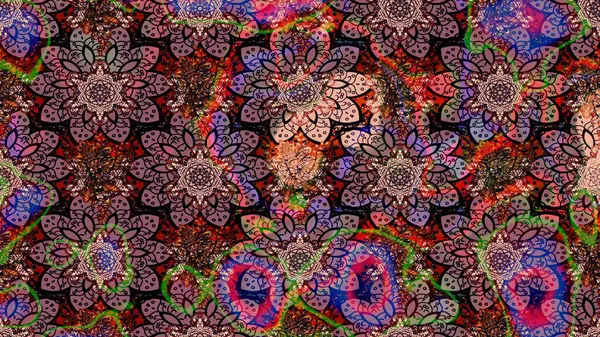 Raster illüstrasyonundaki çiçek desenli çizim. Pembe renkli çiçekler. Renkli Bahar Teması eskiz kalıbı. Düz Çiçek Elementleri Tasarımı.