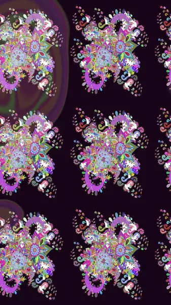 Parlak çiçekli kolaj çiçekleri siyaha boyanmış. Çiçekli zambakların eskiz geçmişi. Çiçek tasarımı için inanılmaz kolaj cennet tarzı..