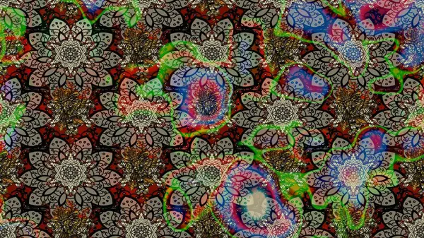 Çiçekli karalama şeklinde Raster çiçek deseni. Nazik, narin çiçek arkaplanı. Gri renkli çiçekler.