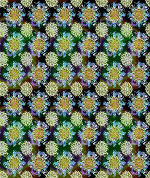 Tarafsız ve yeşil renklerde çiçekler. Çiçekli karalama şeklinde Raster çiçek deseni. Nazik, narin çiçek arkaplanı.