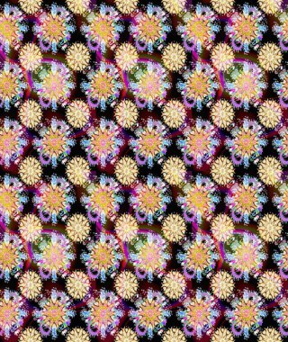 Gömlek baskısı için çiçek boyası. Çiçeksiz desenli arka plan. Bej ve siyah renkte çiçekler.