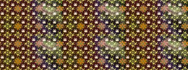Cute flowers. Raster Trendy fabric pattern. Line seamless pattern.