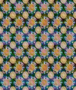 Çiçekli, pürüzsüz bir desen. Yumuşak, bahar çiçekleri mavi ve bej renklerinde. Raster çiçekleri klasik tarzda çizilmiş. Raster illüstrasyonu.