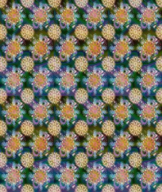 Çiçekli, pürüzsüz bir desen. Yumuşak, bahar çiçekleri mavi ve bej renklerinde. Raster çiçekleri klasik tarzda çizilmiş. Raster illüstrasyonu.