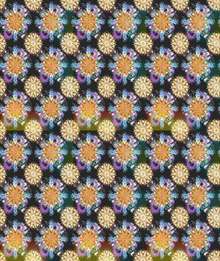 Gri ve bej renklerde etnik çiçeklerle kusursuz bir desen. Raster Çiçek İllüstrasyonu güzel tekstil..