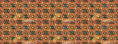 Klasik klasik klasik arka plan. Kusursuz klasik raster turuncu ve altın desenli. Geleneksel oryantasyon süsü.