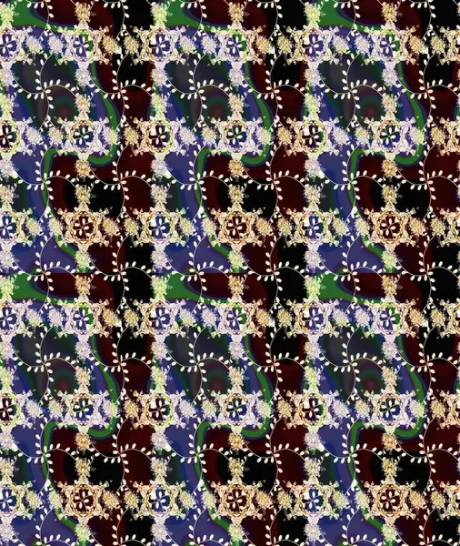 Küçük çiçekte hoş bir çiçek deseni var. Çiçeksel elementlerle süslenmiş zarif raster dokusu. Kahverengi ve siyah renklerde parlak çiçeklerle soyut ve pürüzsüz desen.