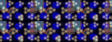 Raster illüstrasyonu. Çiçekli karalama şeklinde Raster çiçek deseni. Yumuşak, bahar çiçekleri üzerinde siyah ve mavi renkler.