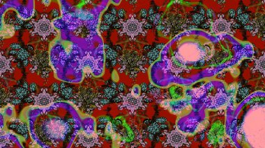 Küçük bir çiçekte eskiz deseni. Hoş bir çiçek geçmişi var. Güzel kumaş deseni. Raster illüstrasyonu.