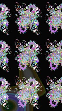 Kızılderili desenli desenli desenli şal deseni. Etnik Mandala süsü. Raster Henna dövme stili. Tekstil, tebrik kartı, boyama kitabı, telefon kılıfı baskısı için kullanılabilir.