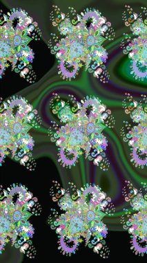 Küçük çaplı çiçeklerdeki basit şirin desenler. Tekstil veya kitap kapakları, imalat, duvar kağıtları, baskı, hediye paketi ve yapıştırma kitabı için çiçek eskizi geçmişi. Raster illüstrasyonu.