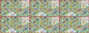 Tarafsız ve yeşil çiçekli kusursuz desen, suluboya çiçek deseni, güzel çiçek, duvar kağıdı, kart veya kumaş için fayanslı. Raster - stok.