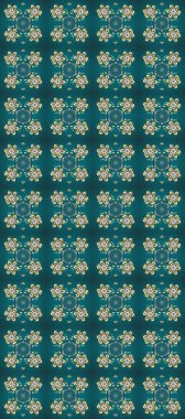 Barok tarzında kusursuz bir doğulu süsü. Geleneksel altın sarısı desenli mavi, yeşil ve bej üzerine altın elementlerle geleneksel.