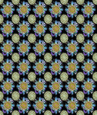 Siyah ve nötr renklerde güzel bir tekstil. Raster illüstrasyonu. Çiçeklerle suluboya desenleri.