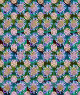 Raster - stok. Tarafsız ve yeşil çiçekli kusursuz desen, suluboya çiçek deseni, şirin çiçek, duvar kağıdı, kart veya kumaş için fayanslı.