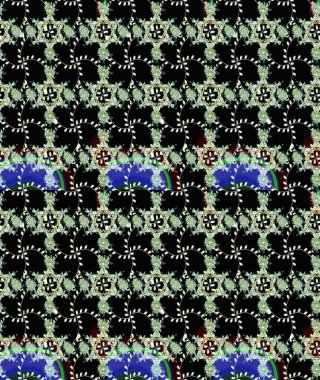 El çizimi çiçekli, pürüzsüz bir desen. Tekstil, kumaş, ambalaj, hatıra defteri için hoş bir çiçek arkaplanı. Çocuksu tasarım. Siyah ve nötr arkaplanda.