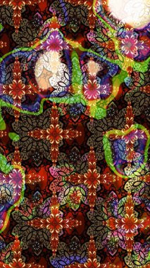 Nazikçe, güzel çiçek arkaplanı. Çiçekli karalama şeklinde Raster çiçek deseni. Kahverengi renkte çiçekler.