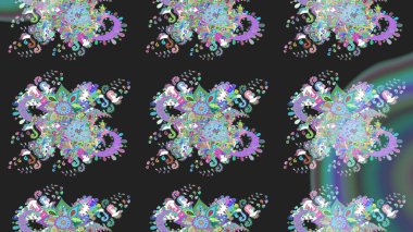 Raster illüstrasyonundaki çiçek desenli çizim. Suluboya tarzında gri renkte çiçekler.