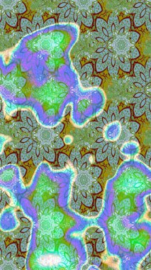 Robot resim. Küçük çiçekteki sevimli çiçek deseni. Raster illüstrasyonu.