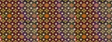 Kahverengi ve mor renkli çiçekler. Güzel çiçek deseni. Renkli Bahar Teması eskiz kalıbı. Düz Çiçek Elementleri Tasarımı.