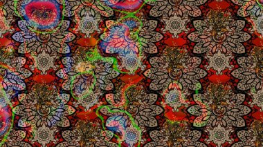 Raster düz çiçek çizim deseni. Hediye ambalaj kağıdı, tebrik kartları, posterler ve pankart tasarımı. Kahverengi renkte çiçekler.