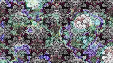 Patlayan çiçekler soyut olarak yerleştirilmiş. Raster deseni. Gri renklerde bahar çiçekleri. Raster illüstrasyonu.