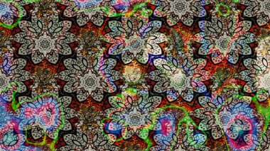 Tomurcukları çiçek olan sevimli bir çiçek deseni. Eskiz geçmişi. Raster illüstrasyonu. Kumaş, tekstil, duvar kağıdı baskısı için. Eski usul. Raster..