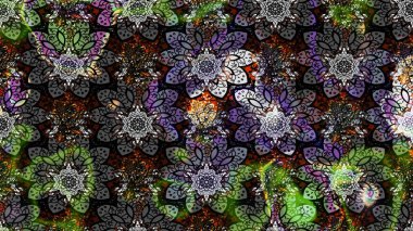 El çizimi çiçek çizimi deseni (fayans). Şirin çiçekli, desenli, gri renkli bir eskiz deseni. Tekstil için suluboya çizim deseni.