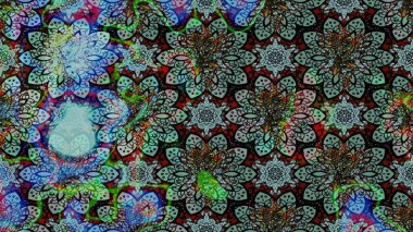 Varicoloblue Raster çizimi. Bir sürü mavi soyut çiçekli tropikal eskiz deseni. Küçük çiçekte sevimli çiçek deseni var..